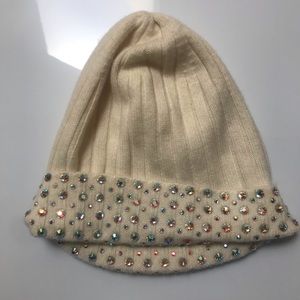 William Sharp 100% cashmere beanie with jewels